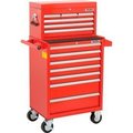 Global Equipment 26-3/8¿ x 18-1/8" x 52-9/16" 13 Drawer Red Roller Cabinet   Chest Combo 535487
